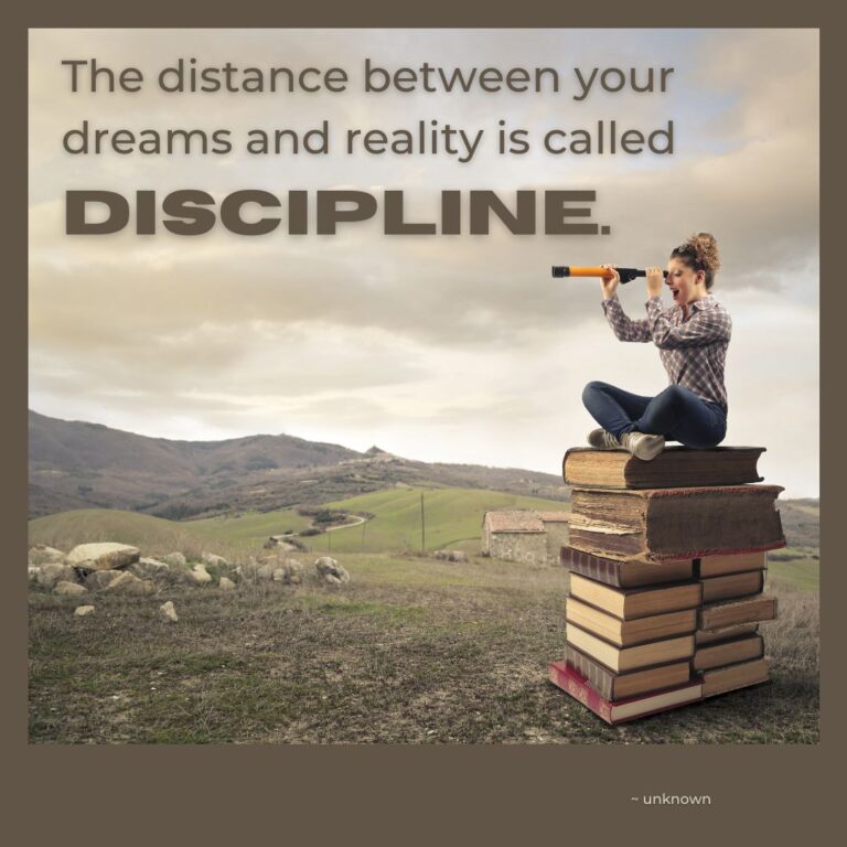 The distance between your dreams and reality is called discipline